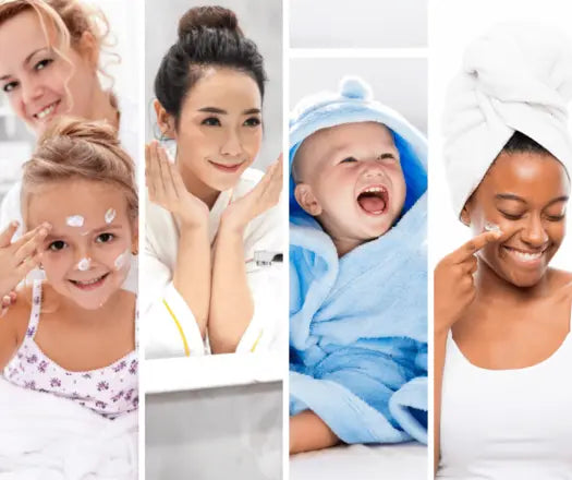 People caring for their skin